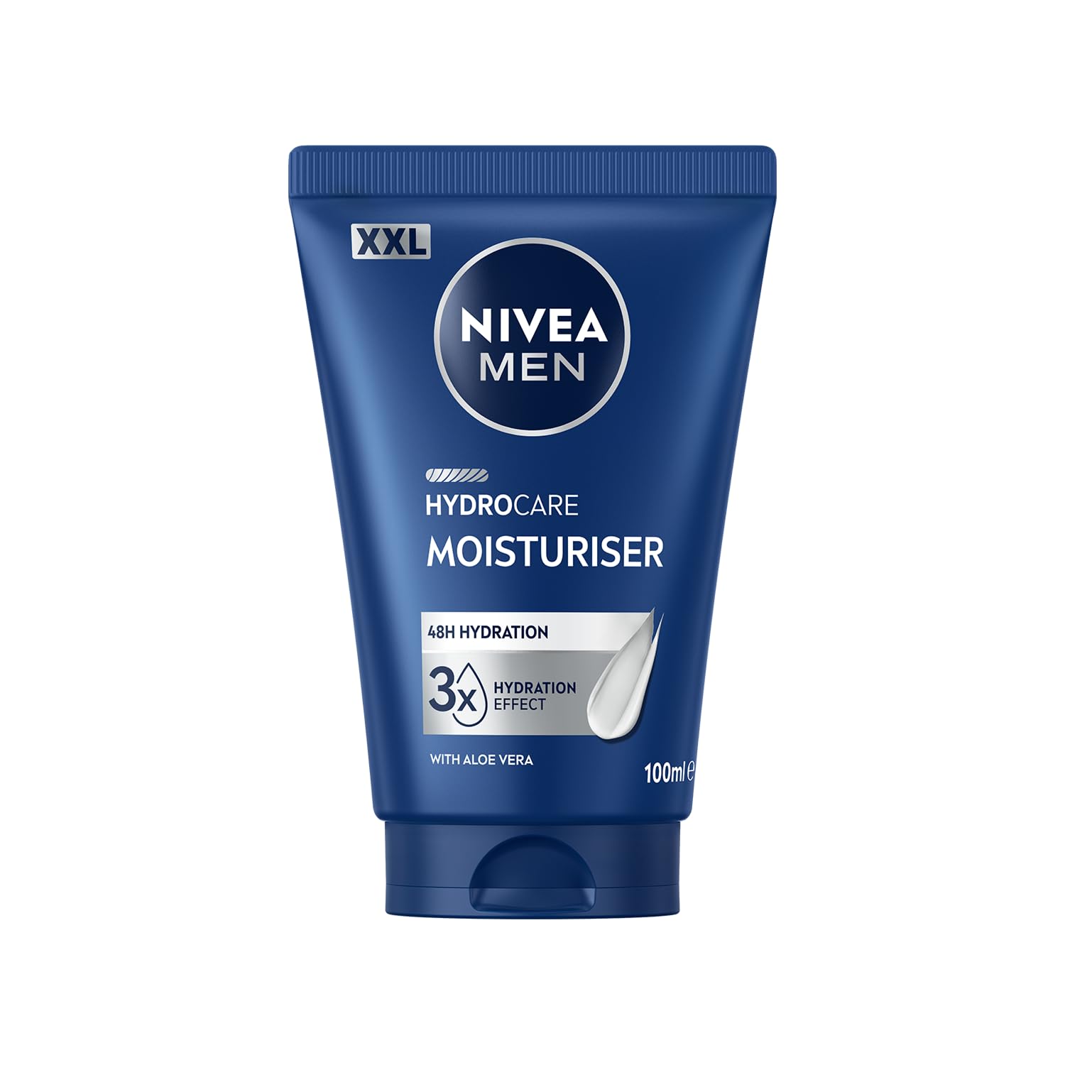 NIVEA MEN - Daily Face Moisturizing Cream - Immediate Hydration & 48H - Hydrocare - XXL Size - Aloe Vera & Pro-Vitamin B5-3 Moisturizing Effects - Non Greasy, Non Sticky - 100 ml