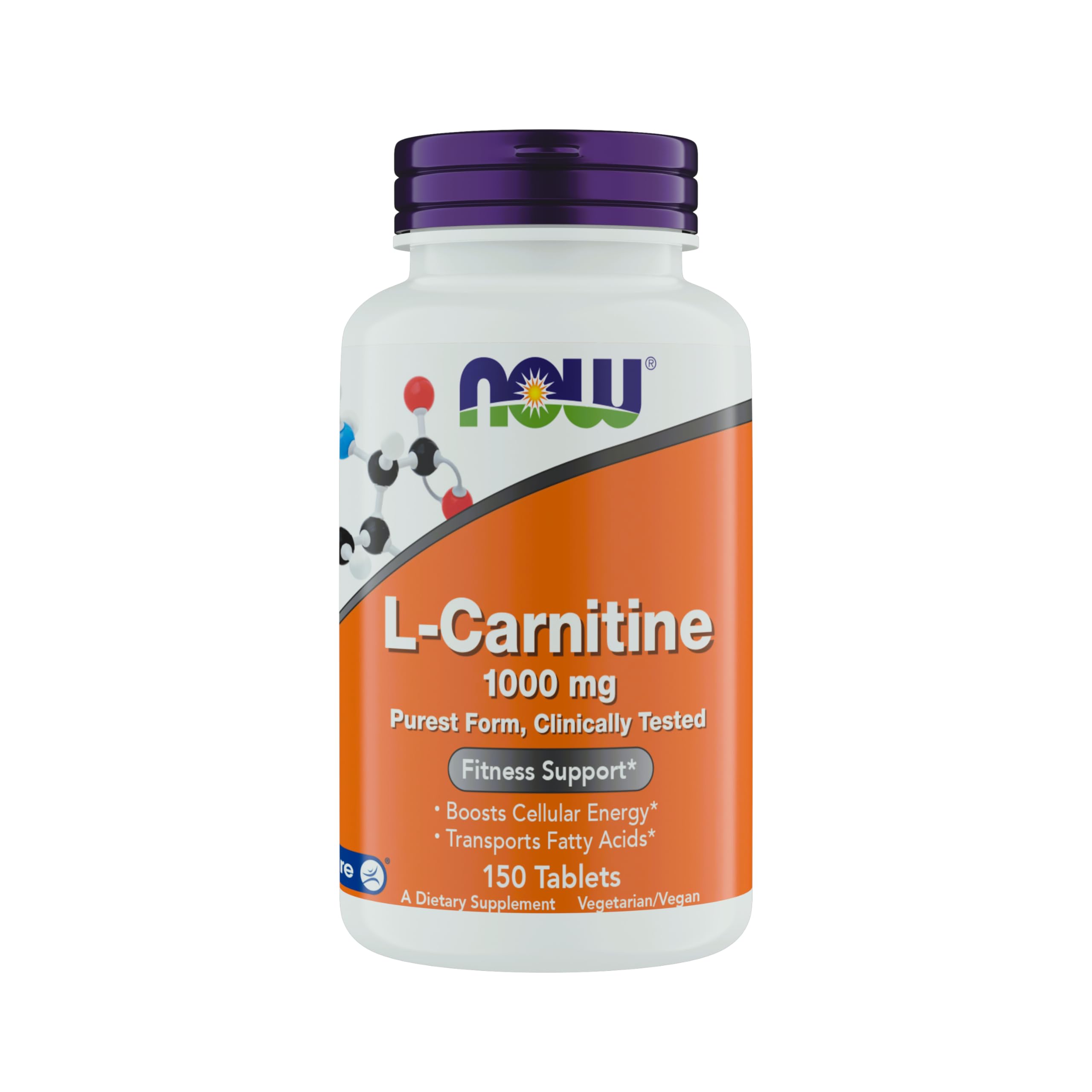 L-Carnitina de Now Supplements 1000 mg - 150 comprimidos tamaño económico, favorece el crecimiento muscular magro, Carnipure, sin OMG, kosher, ideal para veganos, deportistas y para aumentar la energía.