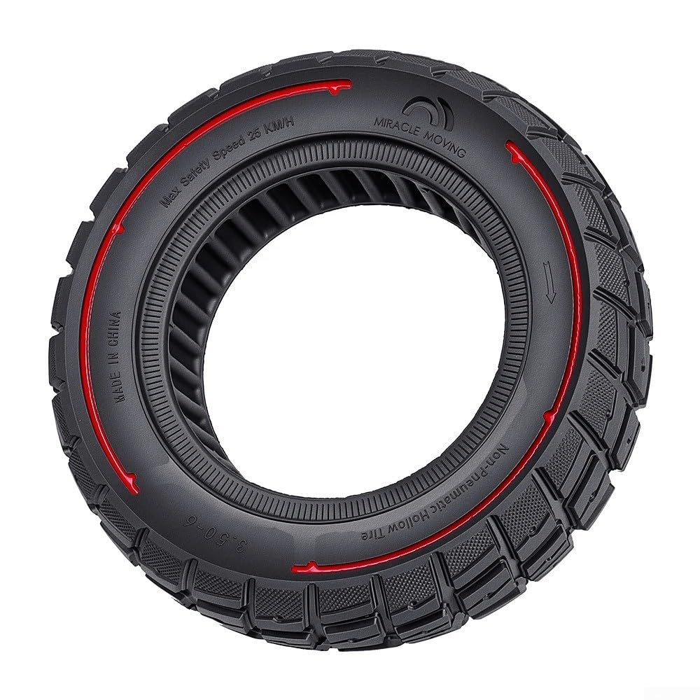 1 x pneumatico 90/65-6.5 solido pneumatico a prova di foratura materiale in gomma per un'esperienza di guida fluida ammortizzante pneumatico (bordo rosso)