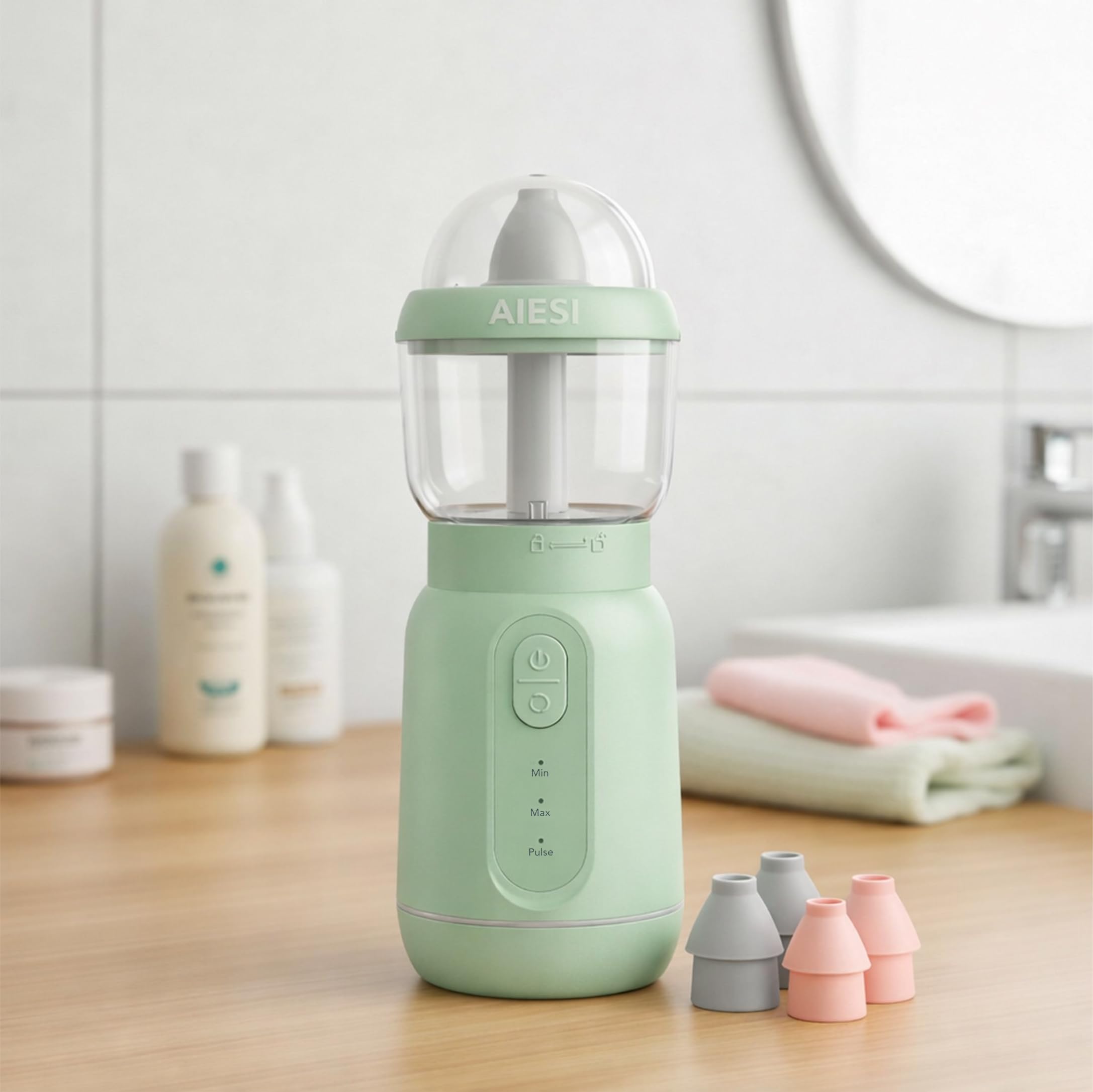 AIESI® Doccia nasale portatile ricaricabile per adulti e bambini NASALWASH, Batteria ricaricabile, 3 livelli di spruzzo, Garanzia Italia 24 mesi