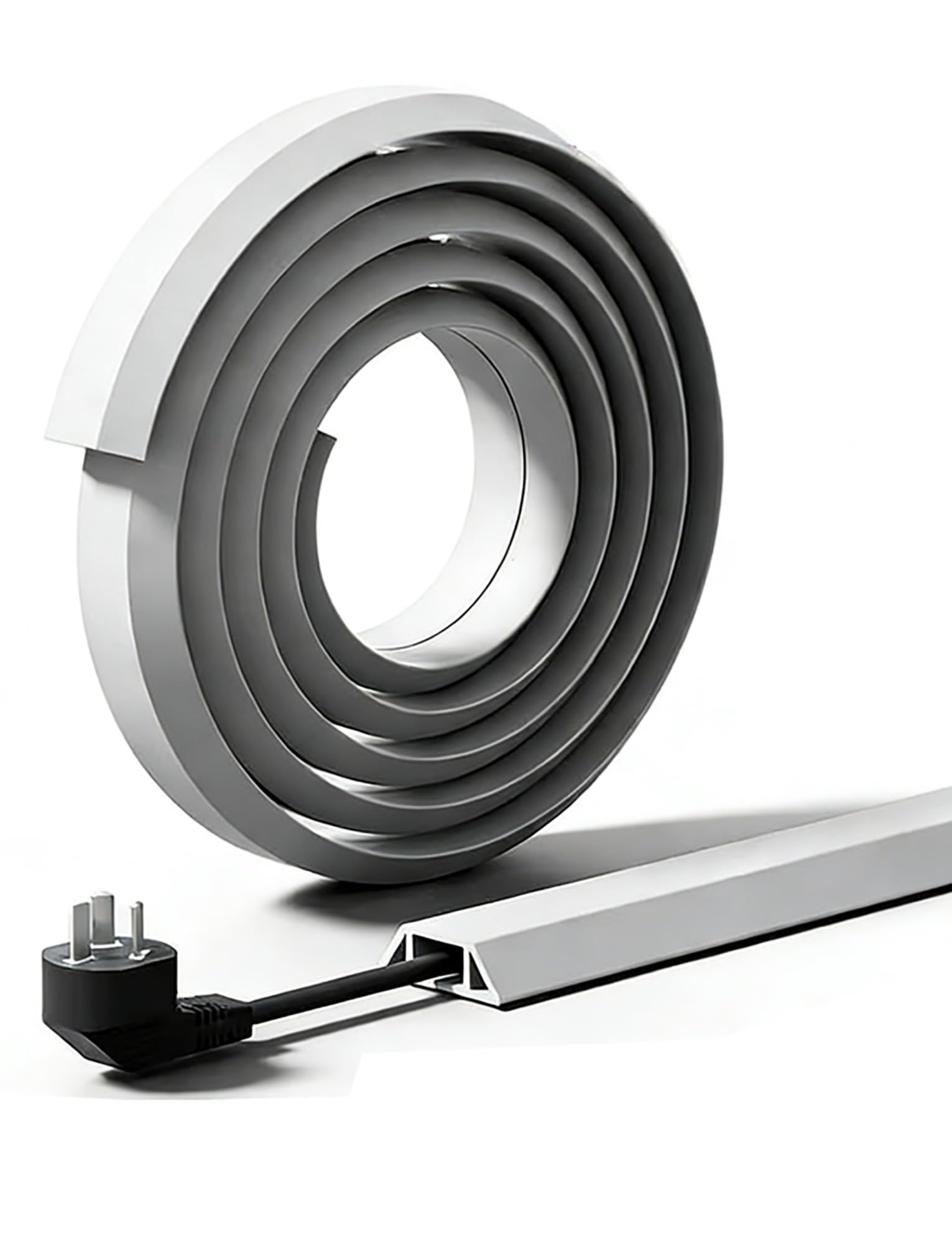 Cubierta for Cables al Aire Libre, Cubiertas for Cables en el Piso, de PVC Suave autoadhesiva for el hogar, Oficina(Grey-w5cm,5meter)