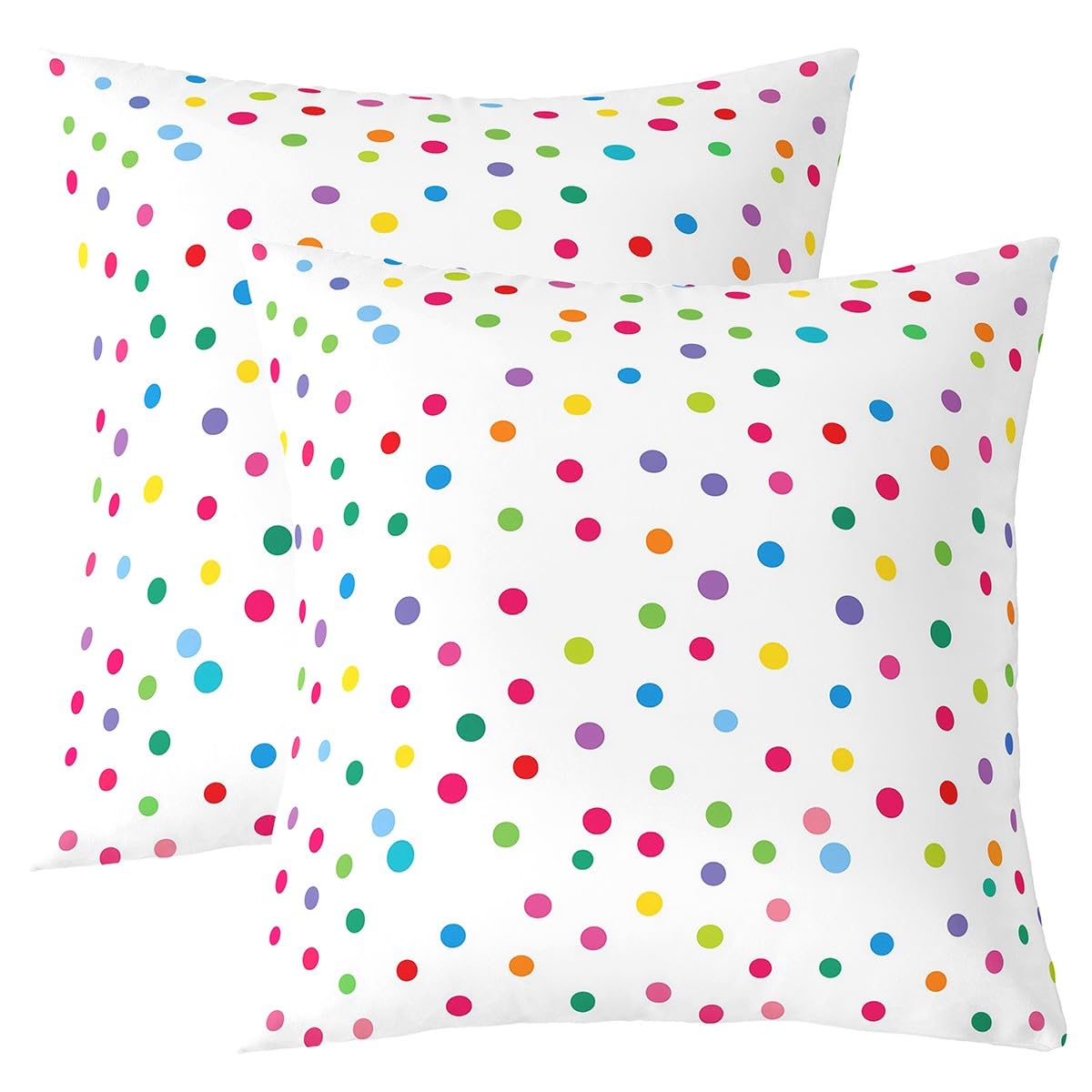 Housses de coussin rondes caricature géométrique violet et vert