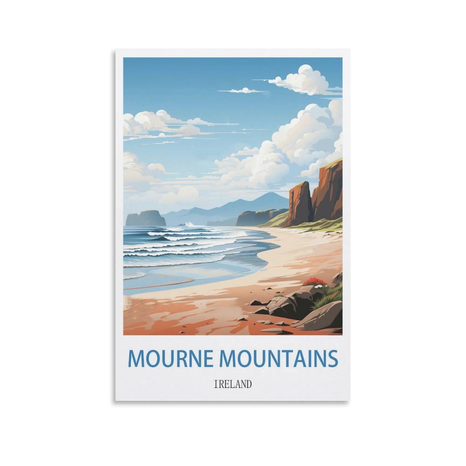 EZMLFA DIY 5D Diamond Painting Kits for Adults,Mourne Mountains Ireland DIY Diamond Art Kits Gem Painting Crafts for Home Wall Decor 30x40cm