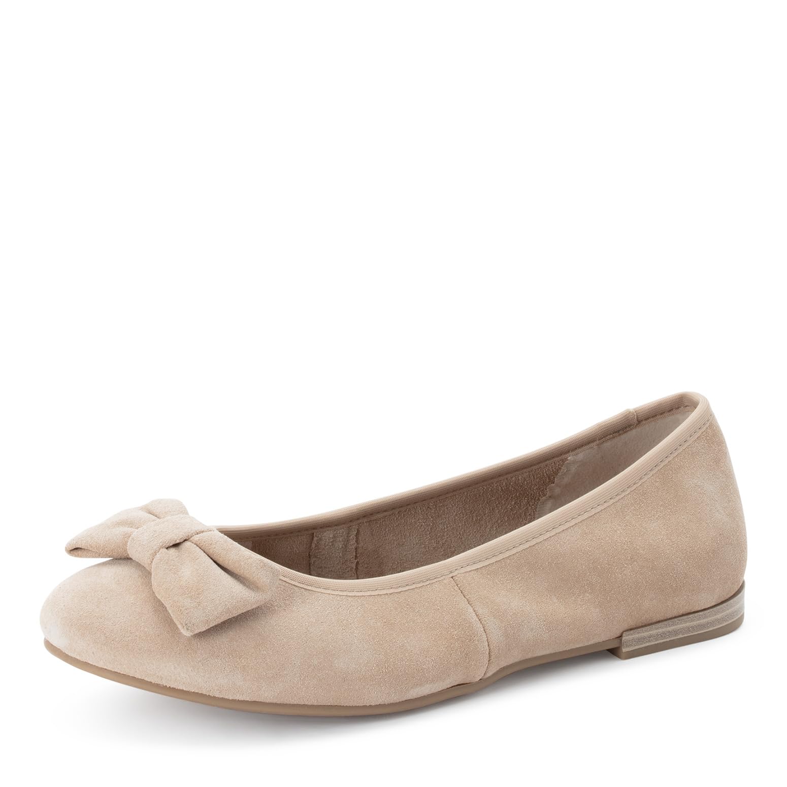 MARCO TOZZI Women Ballerinas Soft Feel Me Footbed Leather Soft Lining Fashionable, Beige (LT.TAN), 7.5 UK