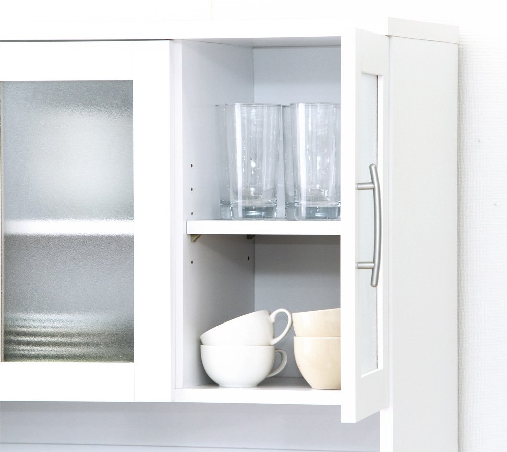 お買い得な食器棚(2枚扉)いかがですか？ Amazon｜オシャレな食器棚 ホワイト（幅90cmx奥行41cmx高さ180cm）大
