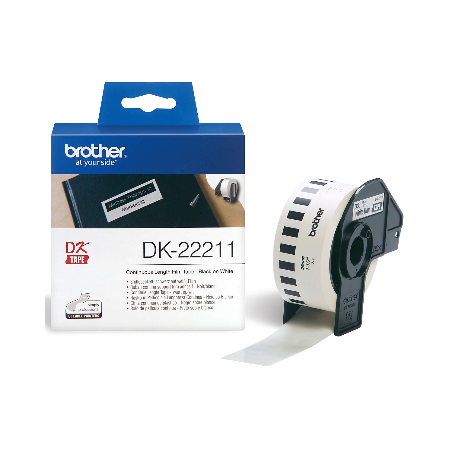 Brother DK22211 QL-Rolle Papier 15,24m/29mm weiß