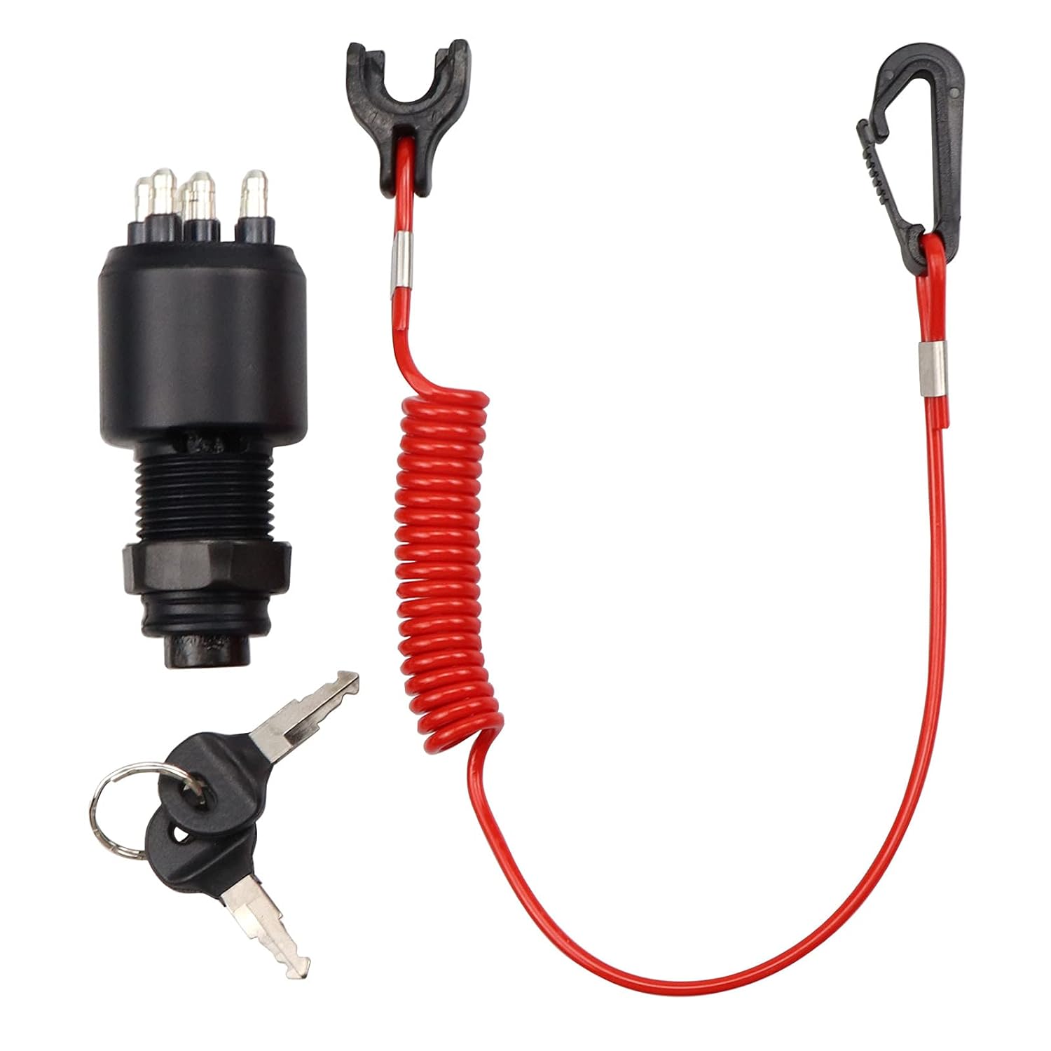 VOZINMOST Ignition Key Switch & Safety Lanyard Assembly for Johnson