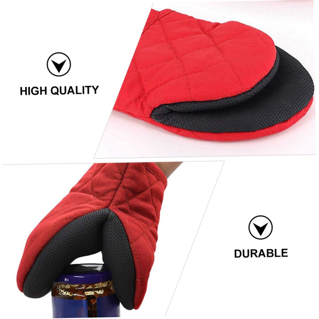 Moufles Cuisine pour Four Résistants Chaleur en Coton Polyester Facile d'entretien pour Cuisson et Pâtisserie
