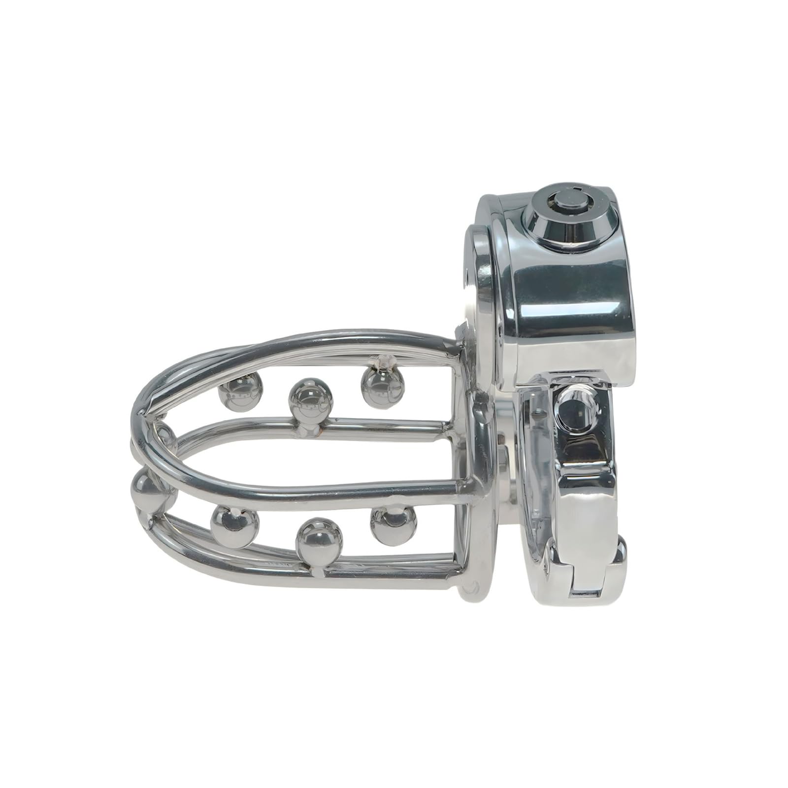 Serrure de chasteté en métal pour hommes, Perles intégrées cage à pénis serrure à pénis réglable anneau de pénis cage de chasteté entraînement cage de poulet couple