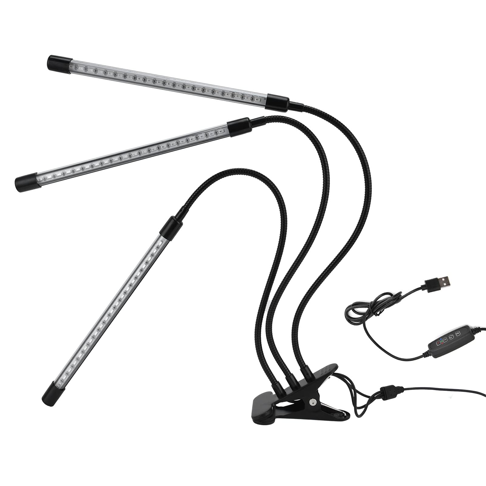 Lampada per Piante Clip-On, Luce LED per Piante con Timer, Lampada Crescita Piante 360° Regolabile, Grow Light Indoor per Serre e