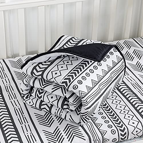 Nordic Stripes 3-Piece Baby Boy Crib Bedding Set - Cotton Quilt, Crib Sheet, Changing Pad Cover: Tribal Nursery Bedding, Boy Arrow Crib Bedding, Black And White Baby Bedding Crib Sets By Soul And Lane #TOP4