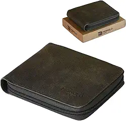 Carteira Masculina Couro Legítimo Ziper Porta Cartão Documentos Crédito CNH Grande Completa Monolo