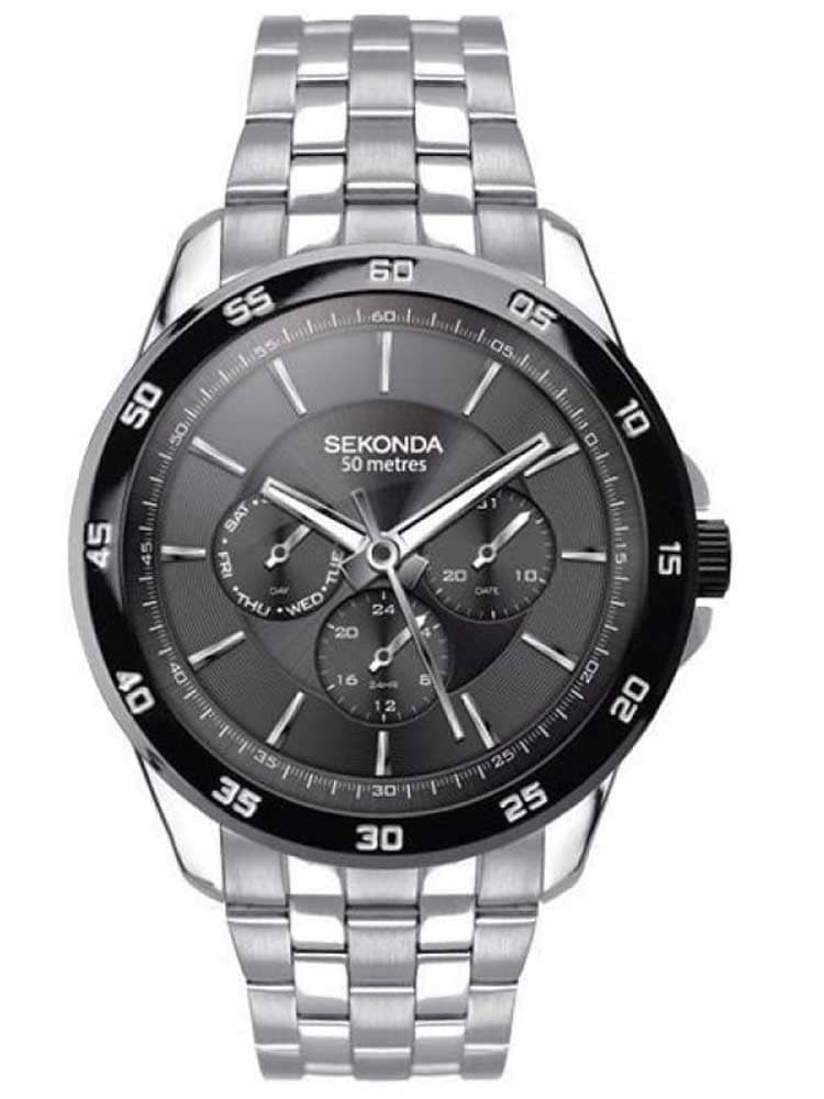 Watches Mens Quartz Watch, Multi dial Display and Stainless Steel Strap 1392E.27