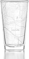 Vista 23 de Well Told Vaso de pinta grabado con mapa de Columbus Ohio, regalo de cerveza grabada (16 onzas, transparente) Pinta de mapa de la ciudad