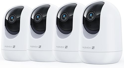 MUBVIEW Cámara para mascotas con aplicación de teléfono, cámara de seguridad interior, cámaras WiFi 2.4G para seguridad del hogar, cámaras con cable