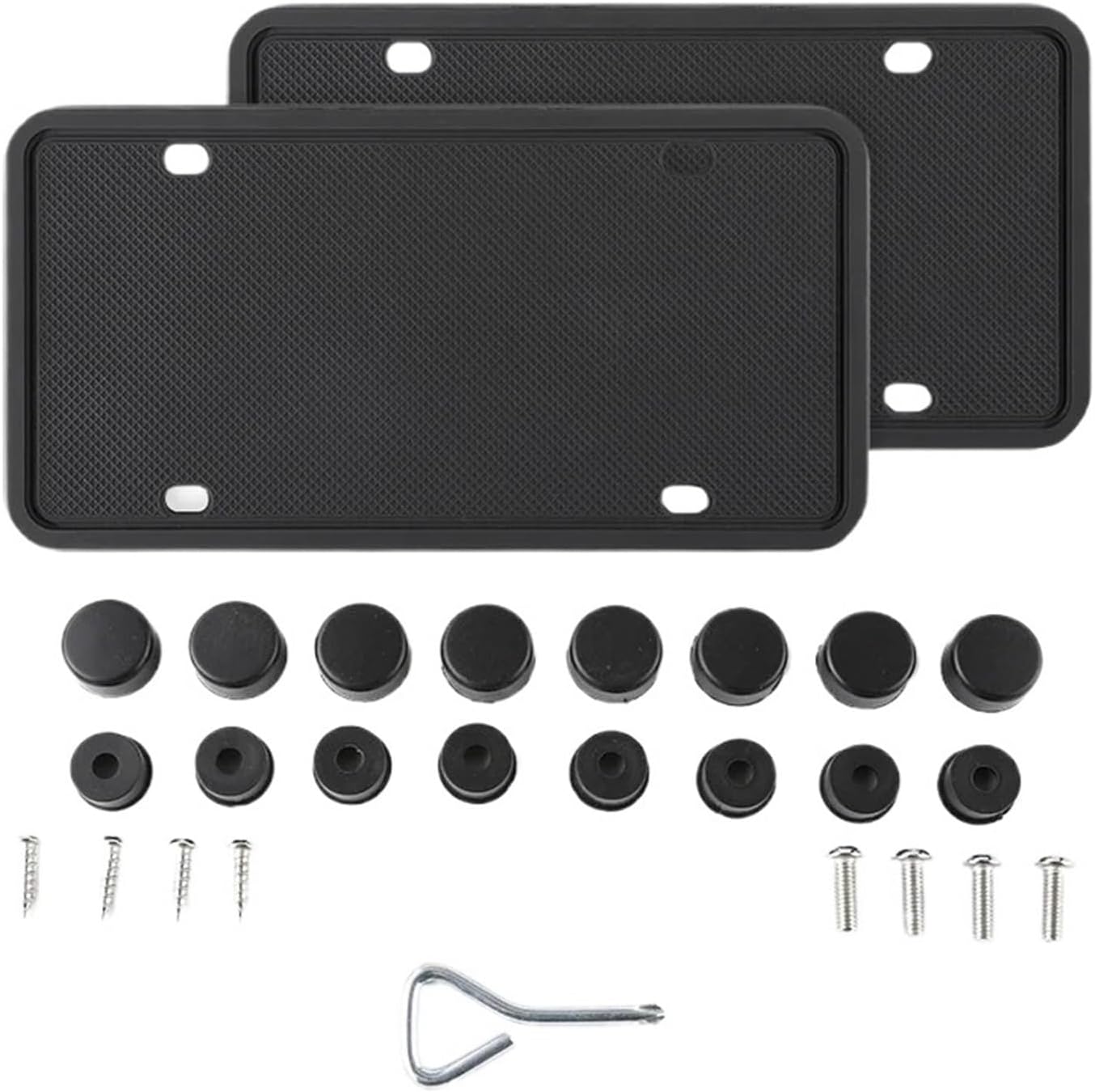 ユニバーサルシリコンナンバープレートフレーム車用ブラックナンバープレートフレームブラケット2個(A)