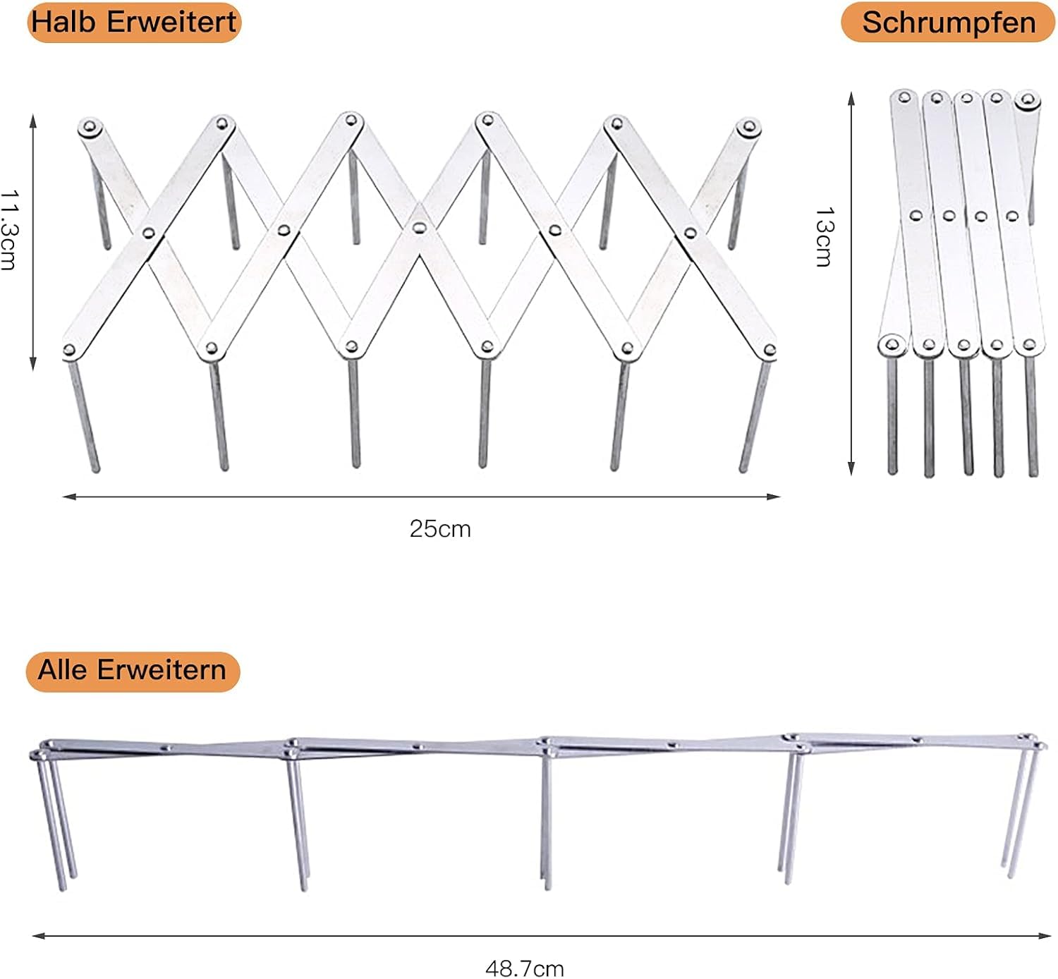 2-teiliges Grillset: Verstellbarer Spareribs Halter Grill aus Edelstahl – Topfdeckelhalter & Schneidebrett Halterung für Grill/Küche