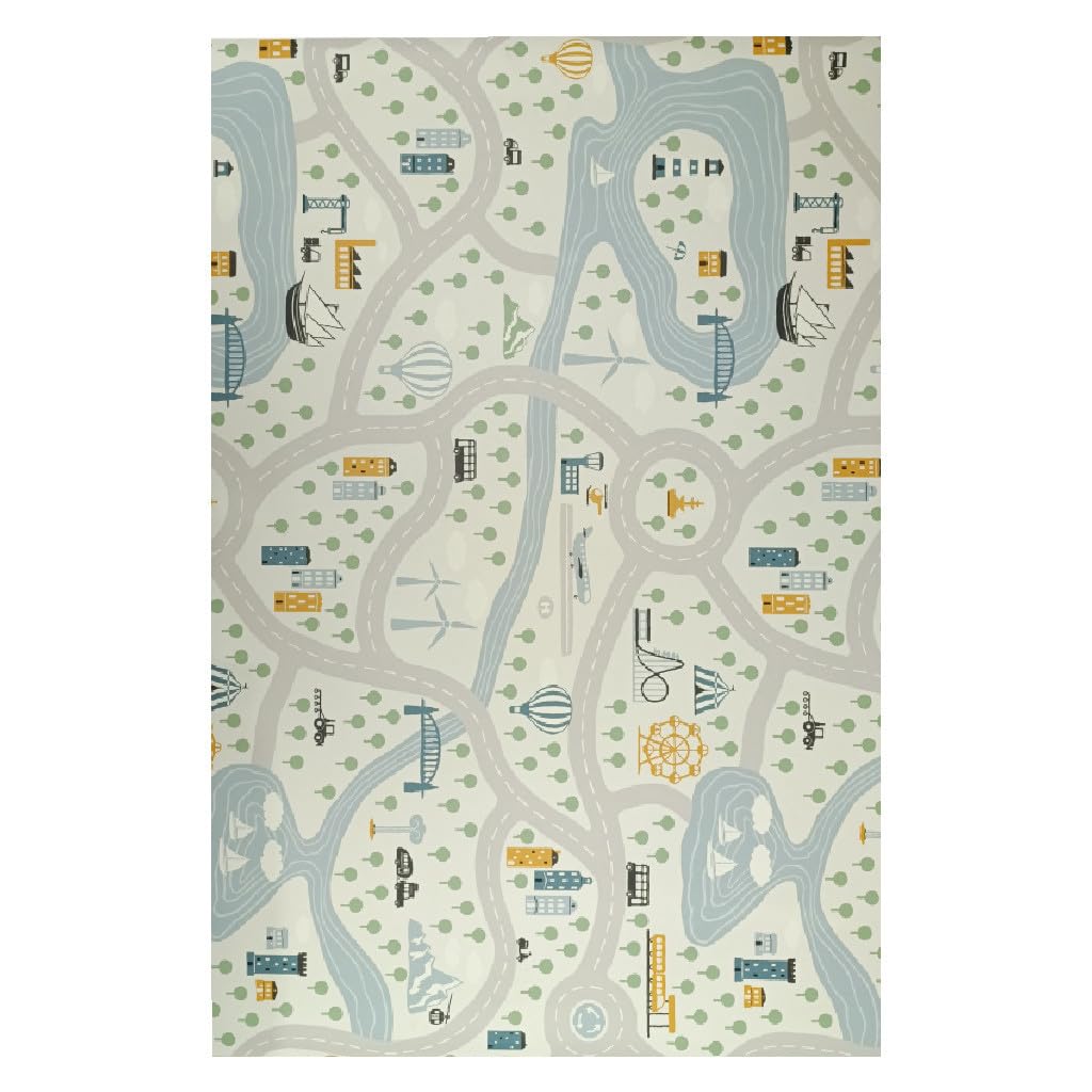 Alfombra de Vinilo Infantil Villa – Pie de Cama Larga y fácil de Limpiar. (50x200 cm)