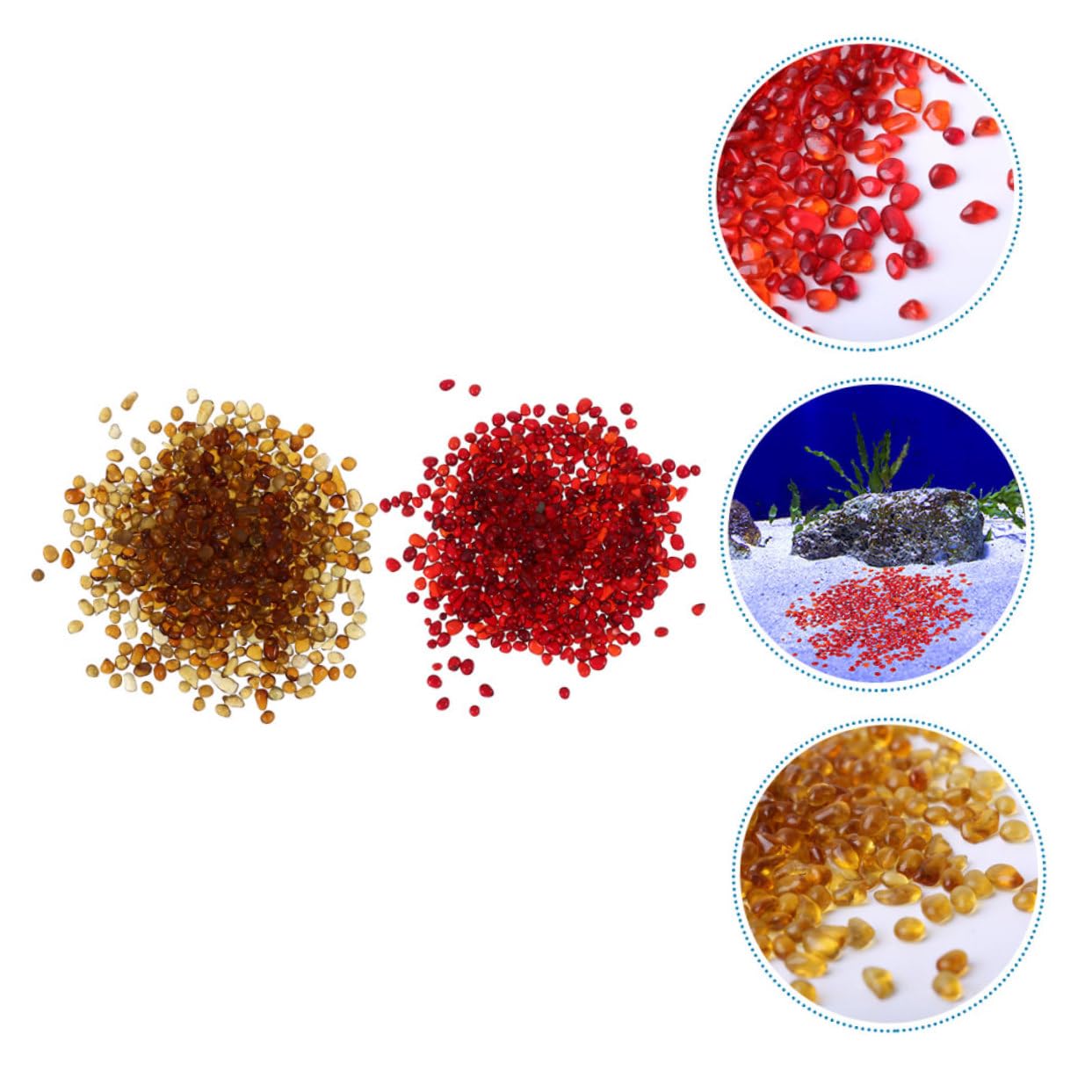 GRIRIW Terrarium Gravels Decor 2 Sets of Aquarium Gravels Smooth Stones for Fish Tank