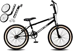 Bicicleta Aro 20 BMX PRO X S1 Faixa Bege V-Brake e Rodinhas