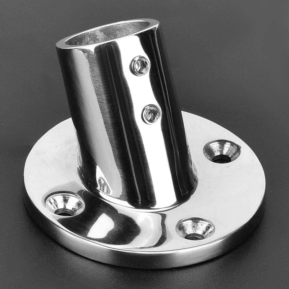 Corrimano Barca Inox Grado Marino Base Rotonda 60 Gradi per Tubo 22mm o 25mm 22mm