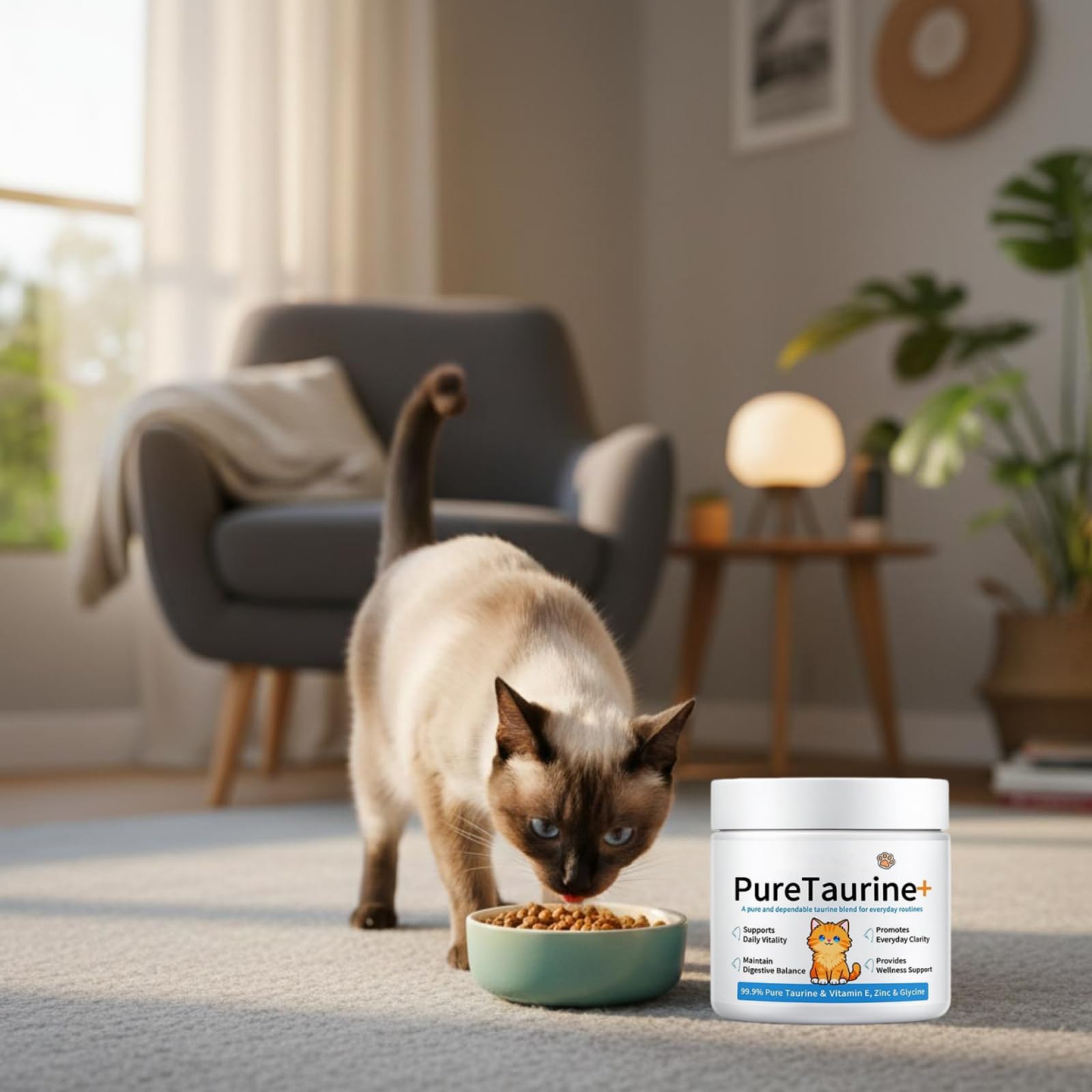 purkatz puretaurin PURETAURINE+ - DIE NR.1 EMPFEHLUNG VONTIERARZTEN，Senioren Katzen-Nahrungsergänzung, tägliche Fütterung, Unterstützt Herzgesundheit & Sehkraft, für alle Katzenrassen