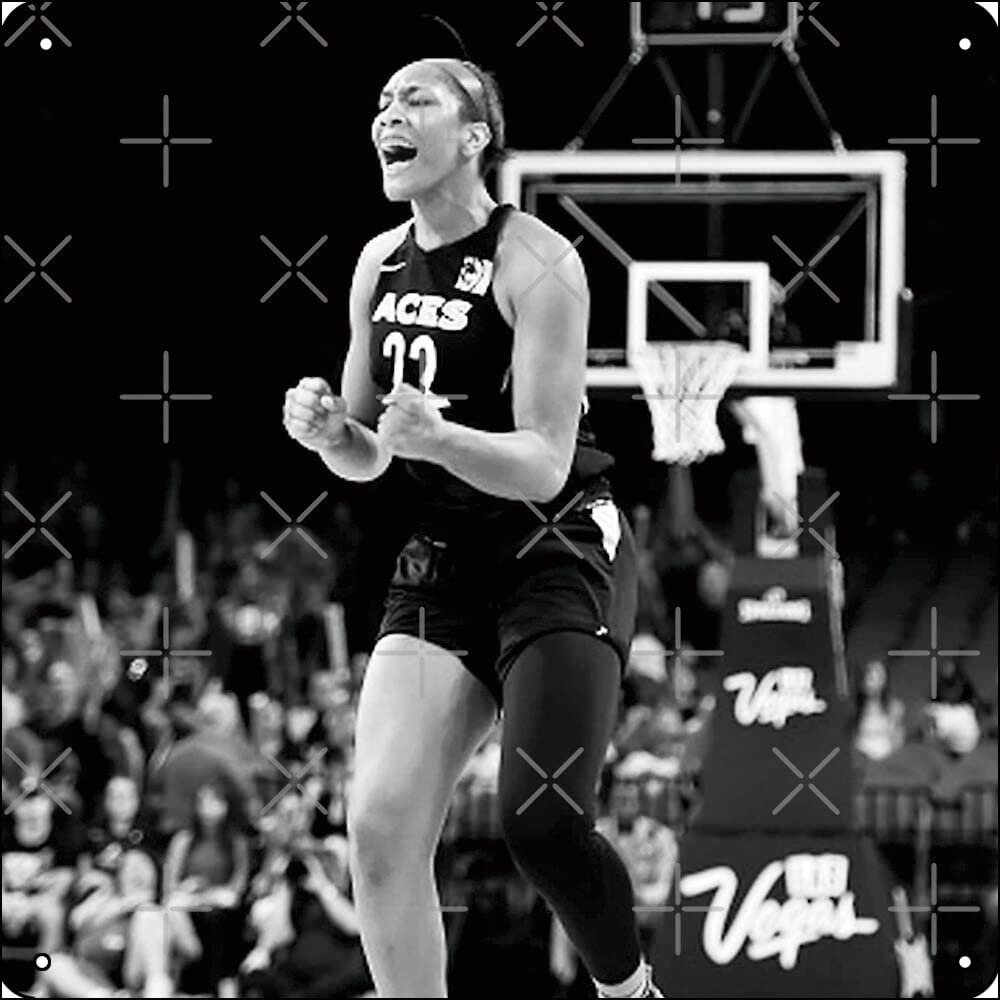 A'ja Wilson - Black/White Poster Metal Sign 12 x 12 inches Funny for Home Man Cave Garage Wall Decorations