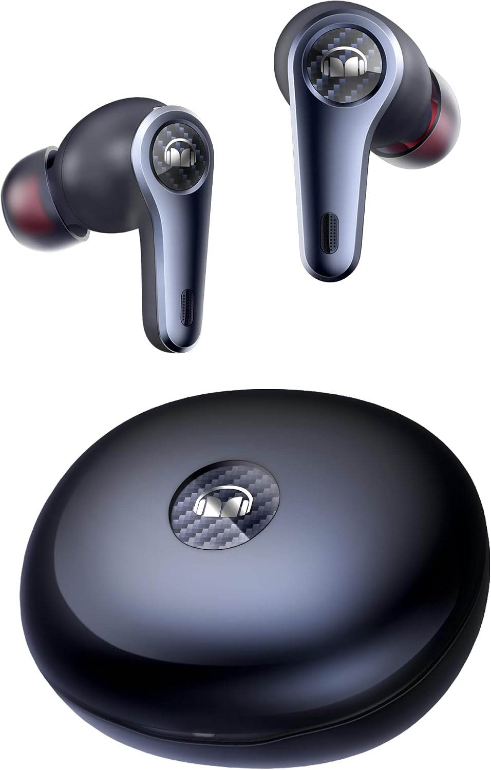 Monster Clarity 8.0 ANC Hybrid Active Noise Cancelling Wireless Earbuds, 42dB in-Ear Earphones Deep Bass with 6 Mics, Bluetooth 5.2, 50H Play Time with Wireless Charging Case for Android iOS Gaming