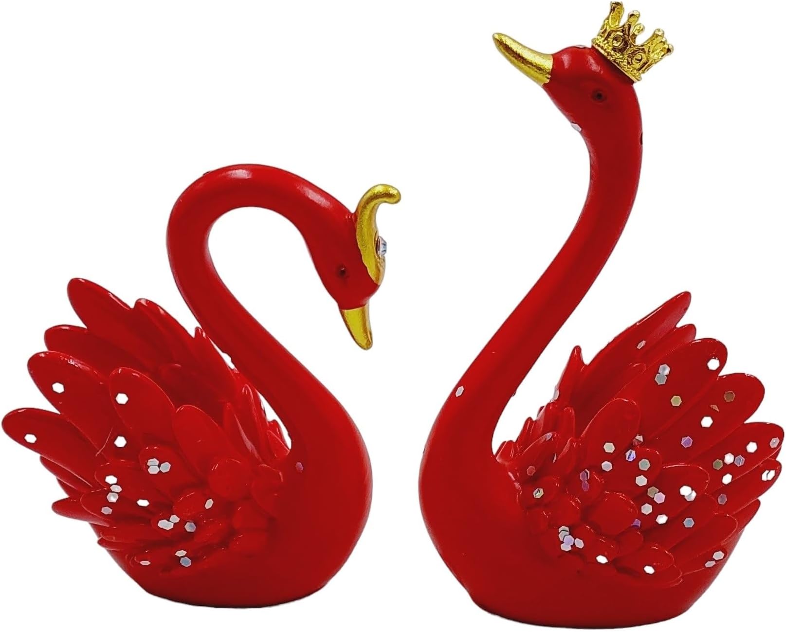 Swan Pair Showpiece Kissing Loving Birds Showpiece for Home Decor, Beautiful Swan Pair for Sidetable Bedroom Decoration, 9 cm