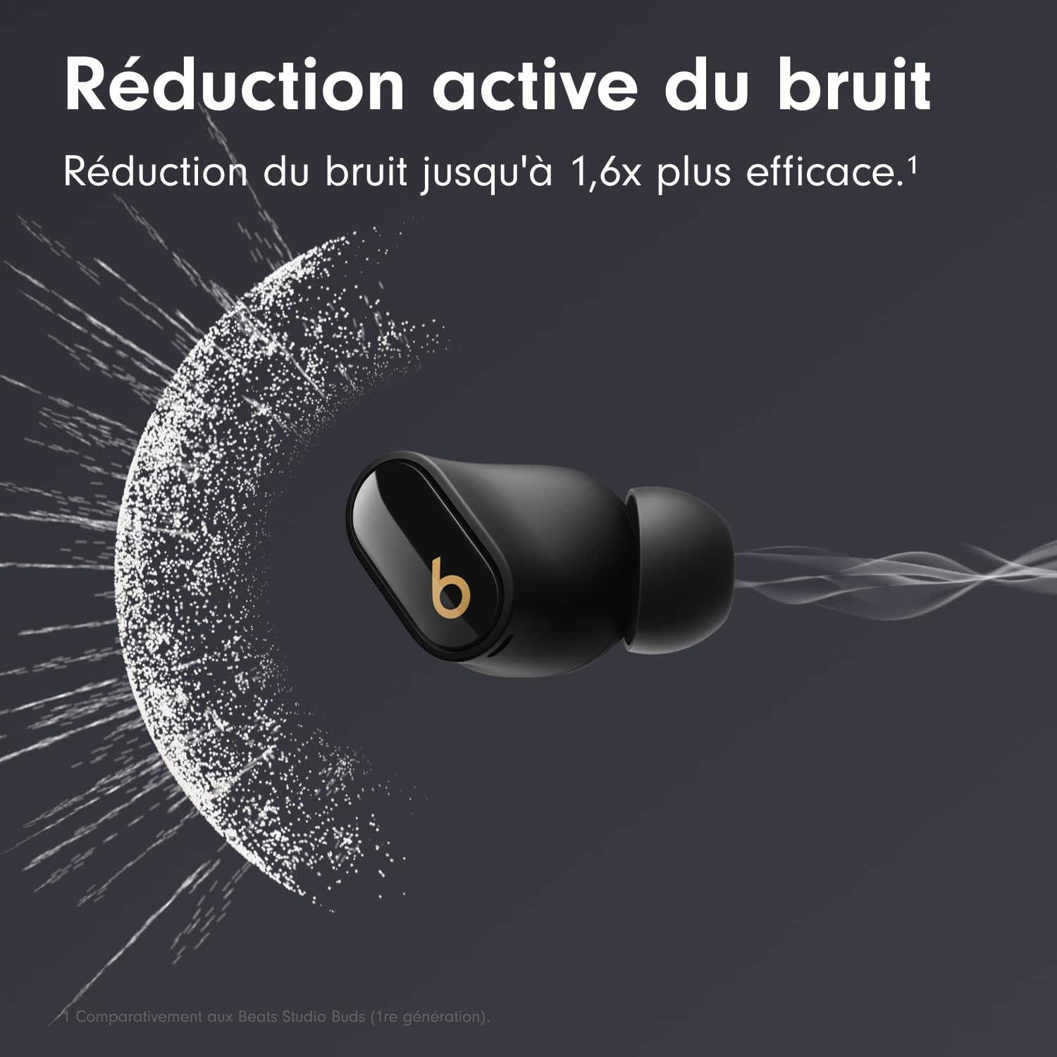 Beats Studio Buds + | Écouteurs Totalement sans Fil avec réduction du Bruit, Compatibilité améliorée avec Apple et Android, Micro intégré, Écouteurs Bluetooth Audio Spatial – Noir/Or