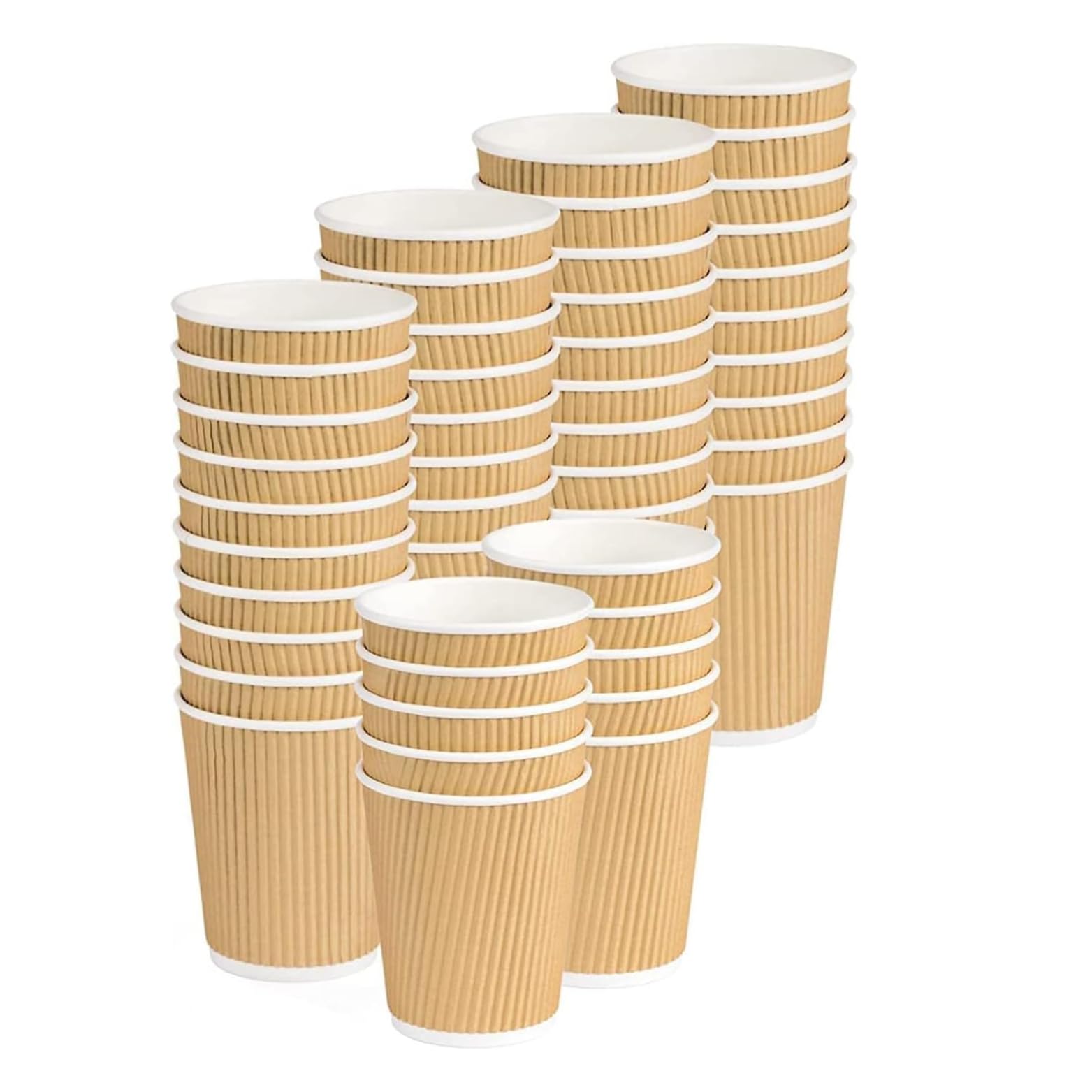 ECOVELO' Bicchieri Ripple Cup Carta monouso Triplo Strato doppia Parete isolante Havana Beige – riciclabili PE bevande da asporto Caffè, Tè, Cappuccino, Cocktail, Birra, vino 350 ml/12 oz 500 pezzi
