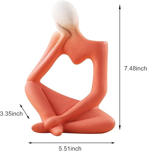 Miniatura 2 de Florero de cerámica, florero de estatua de BESUNTEK Thinker, jarrones corporales estilo pensador para decoración, escultura blanca, maceta, maceta