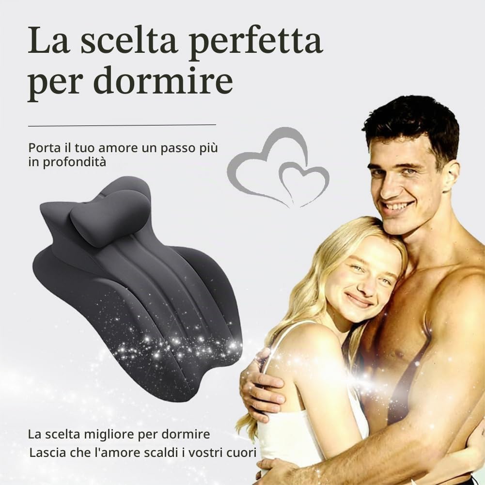 Cuscino, cuscino a coppia con inclinazione di 27°, perfetto per la postura, con imbottitura in memory foam e cotone a cuneo per adattarsi all'anca con supporto per la vita e il collo per tutte