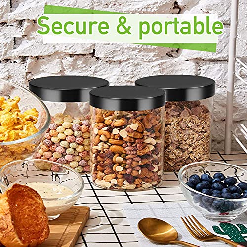 Aoeoe 32 Pack Plastic Jars With Lids, 8 Oz Plastic Mason Jars, Clear Slime Containers, Round Storage Jars Bulk, Wide-Mouth Jars For Kitchen And Household Food Storage Of Dry Goods, Creams And More #TOP2