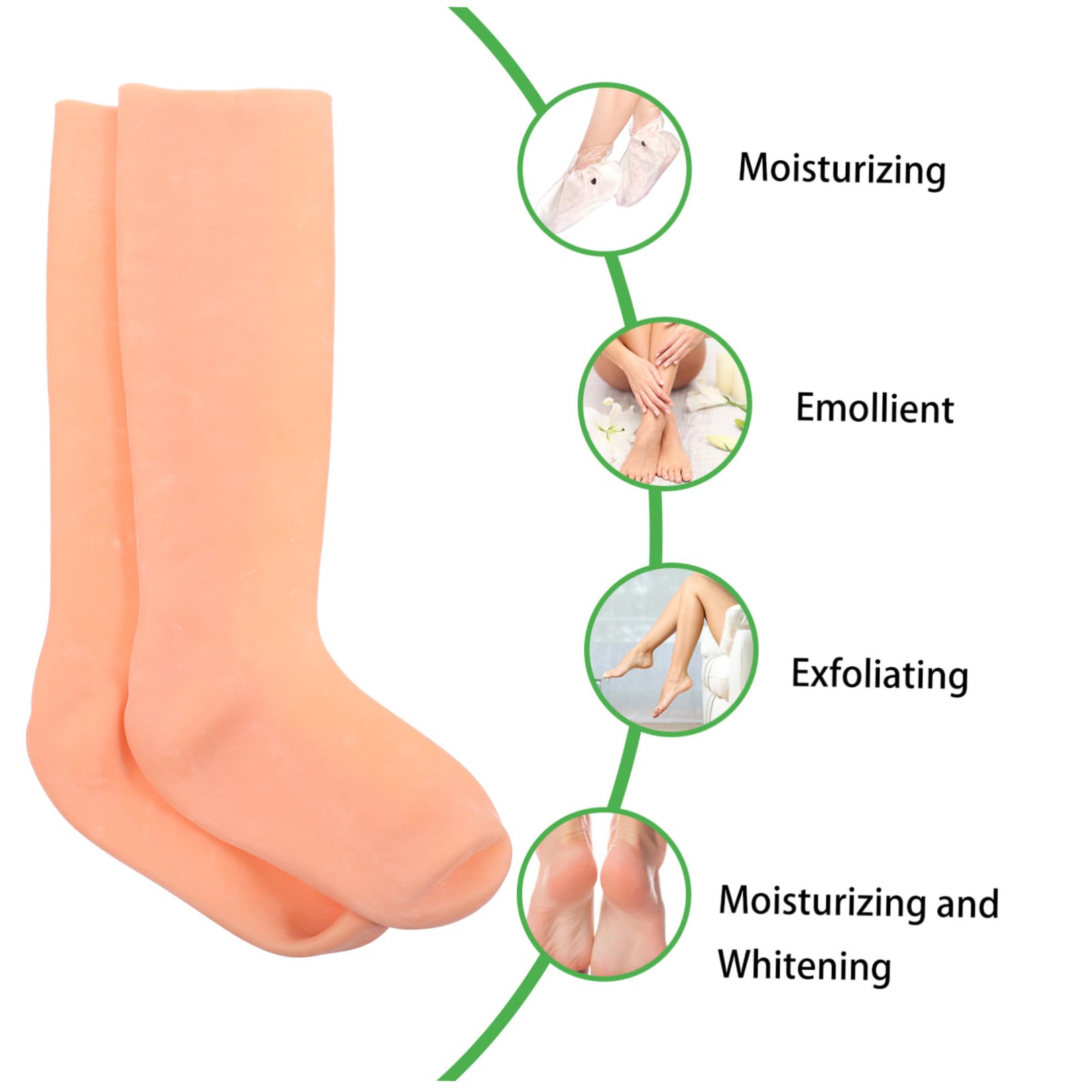 Homoyoyo Feuchtigkeitsspendende Sebs Langsocken für Fußpflege Weiche Elastische Hautpflegende Feuchtigkeitssocken für Trockene Füße und Rissige Fersen Wiederverwendbar Unisex