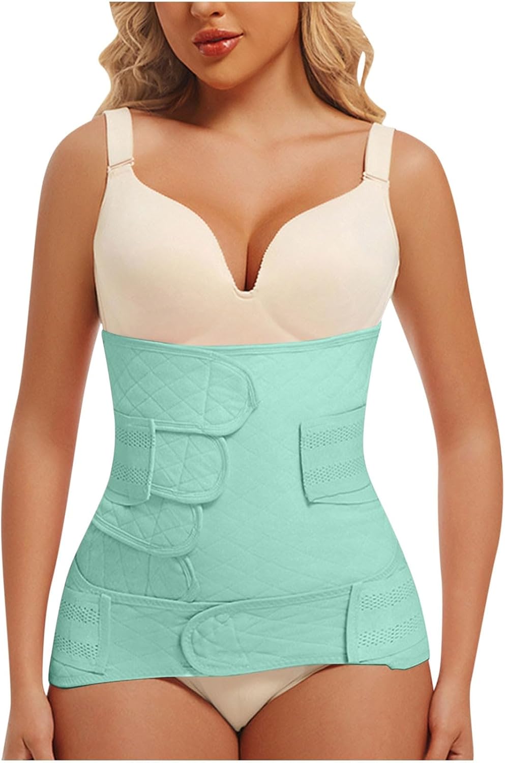 Women's Waist Trainer Cincher 2PC Postpartum Shapewear Corset Waist Training Belt Trimmer Shaper Workout Girdle