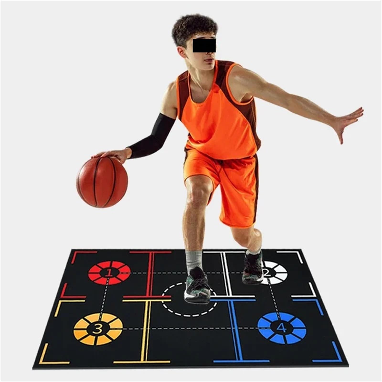 2 pezzi Tappetino da allenamento antiscivolo insonorizzato for basket for giovani, controllo della palla, esercizi di palleggio, sicurezza in casa, palestra per L'allenamento