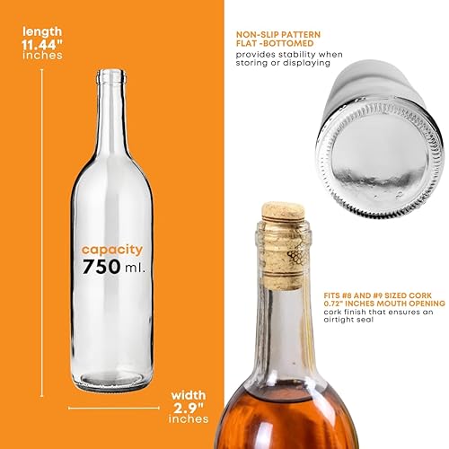 Miniatura 3 de Home Brew Ohio 6Galón Botella Set Clear ClaretBurdeos 36botellas