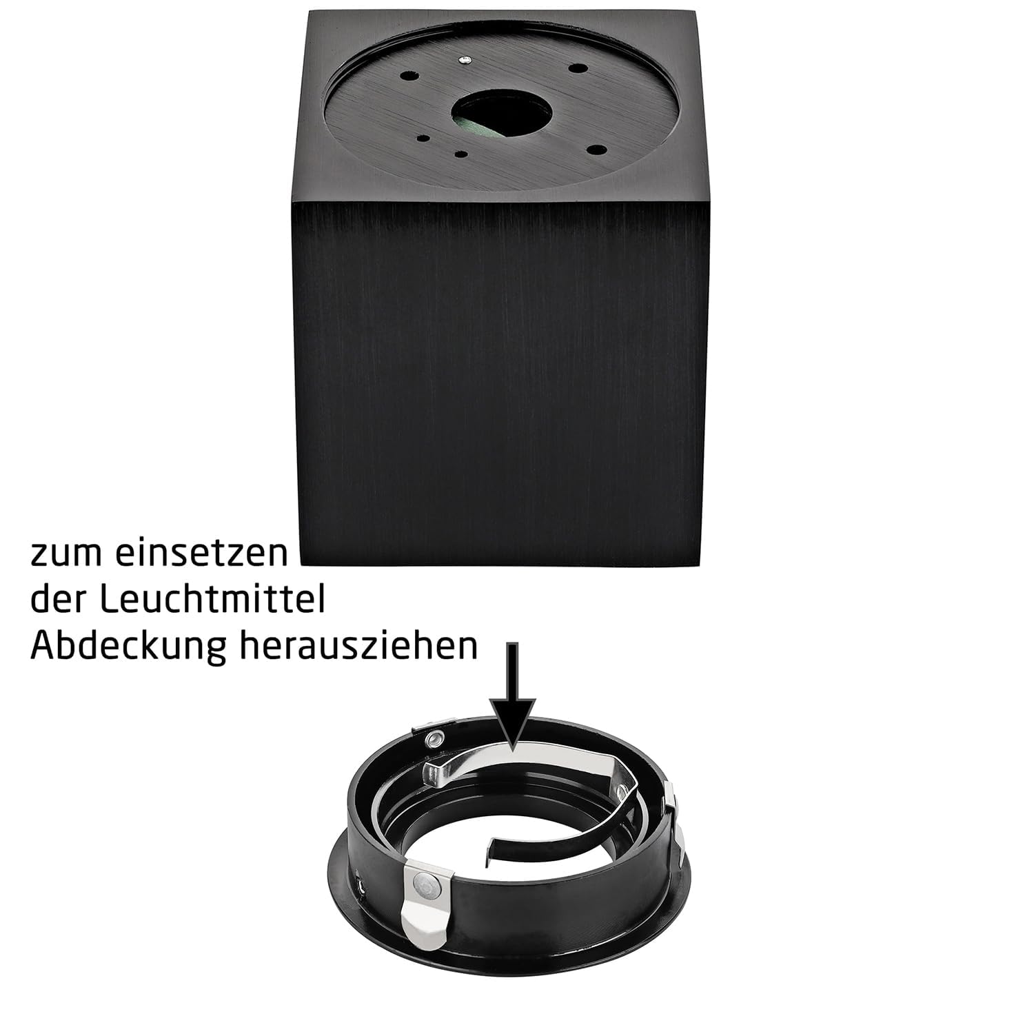 Sweet Led Aufbauspot GU10 eckig 4er Set – Spots Deckenleuchte schwenkbar schwarz gebürstet, Aufbaustrahler inkl. LED 7W 3000K warmweiß, Deckenspots Aufputz aus Aluminium 230V