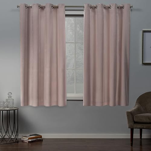 Vista 8 de Exclusive Home Velvet - Par de paneles de cortinas pesadas filtrantes de luz con ojales, 54 x 96 pulgadas, azul pizarra