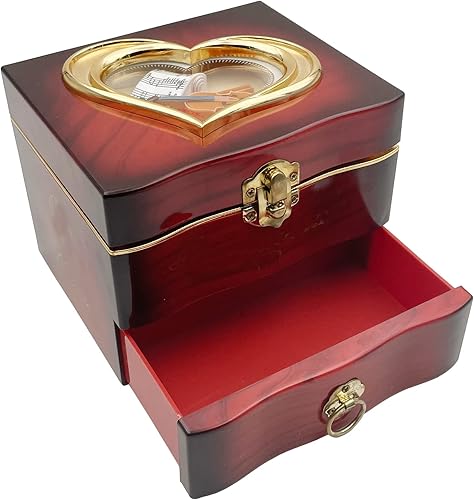 Finssyeasy Joyero musical con cajón extraíble y caja de música de bailarina, caja de almacenamiento de joyas para niñas (You are My Sunshine)