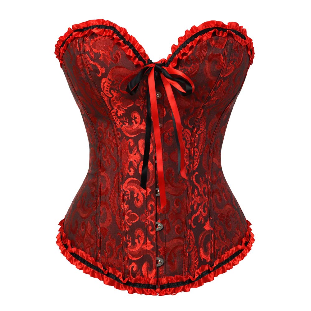 Grebrafan Corset Broderie Mariage Bustier Classique Grande Taille