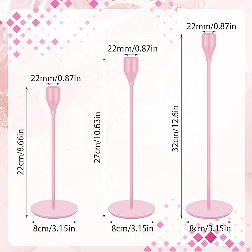 Miniatura 2 de Mumufy 3 portavelas cónico de metal para centros de mesa, decoración de bodas y cenas, candelabros de pilar cónico, decoración de portavelas, regalo