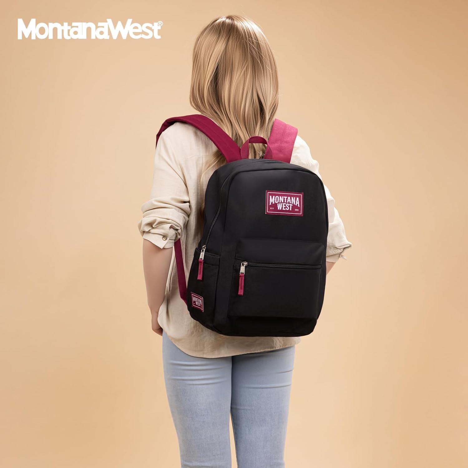 Montana West Backpack for Women Men 2 PCS Lightweight College Bookbags Casual Daypack Backpacks for Commute & Travel - Image 2