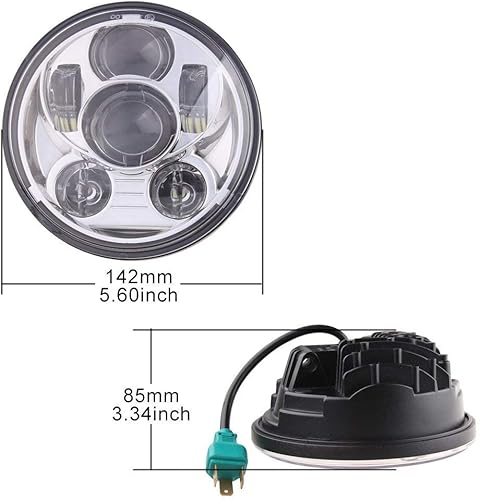 Miniatura 8 de SUNPIE - Faro delantero LED para motocicleta 5-34 5.75, estilo proyector ancho