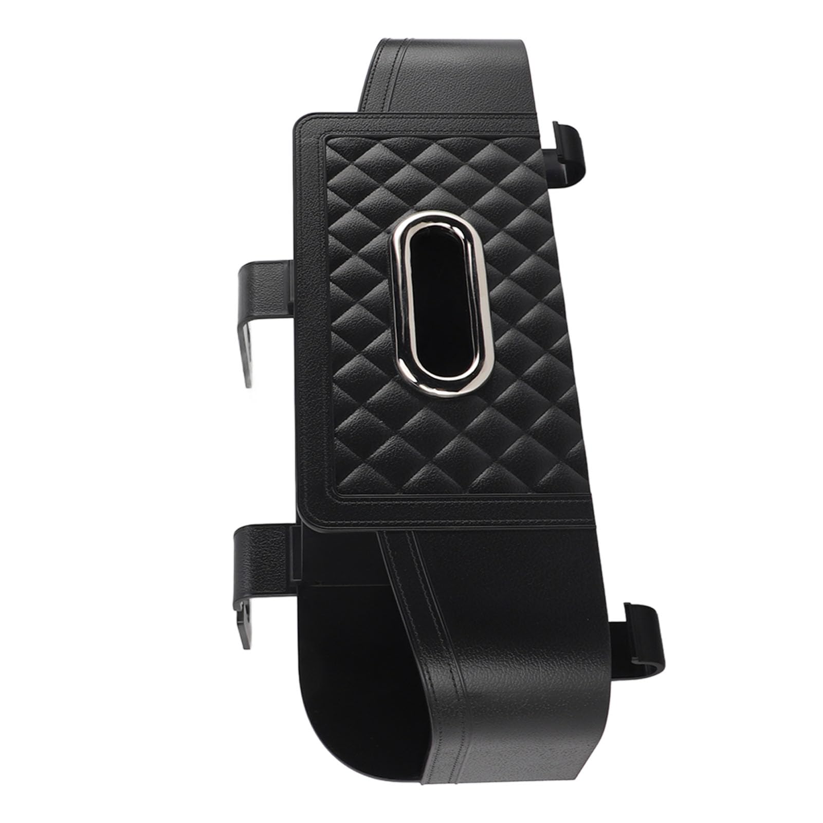 Organisateur de Siège Arrière de Voiture, Boîte de Rangement Multifonctionnelle, Appui-tête, Boîte à Mouchoirs, Support de Verre, Accessoires de Voyage (BLACK)