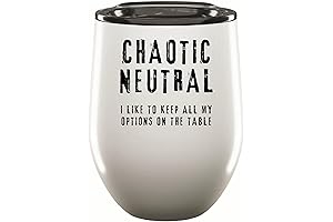 Gamer or chaotic neutral RPG RTS Card Gaming 12oz Wine Tumbler Cup