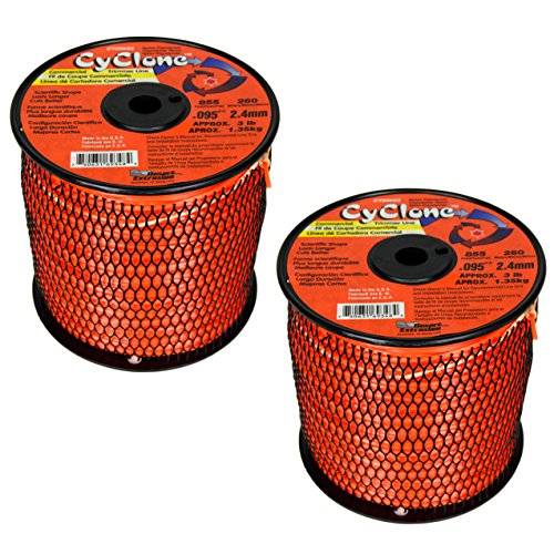 Cyclone Desert Extrusion CY095S3 .095" x 855' Commercial Trimmer Line Orange, Made in USA - 2-Pack