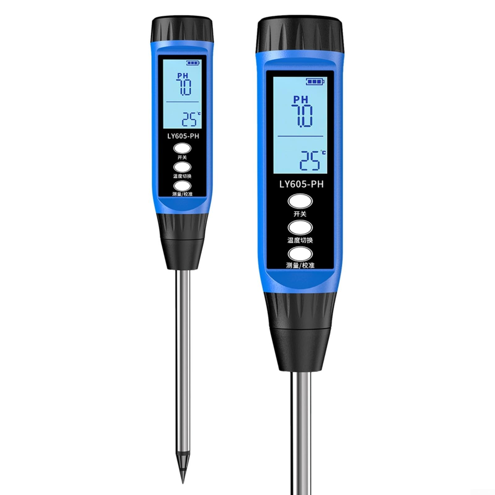 Medidor digital de suelo para pH y humedad, pantalla LCD, rango de medición de pH 3-14, análisis preciso para horticultura y agricultura, compacto y portátil (606)