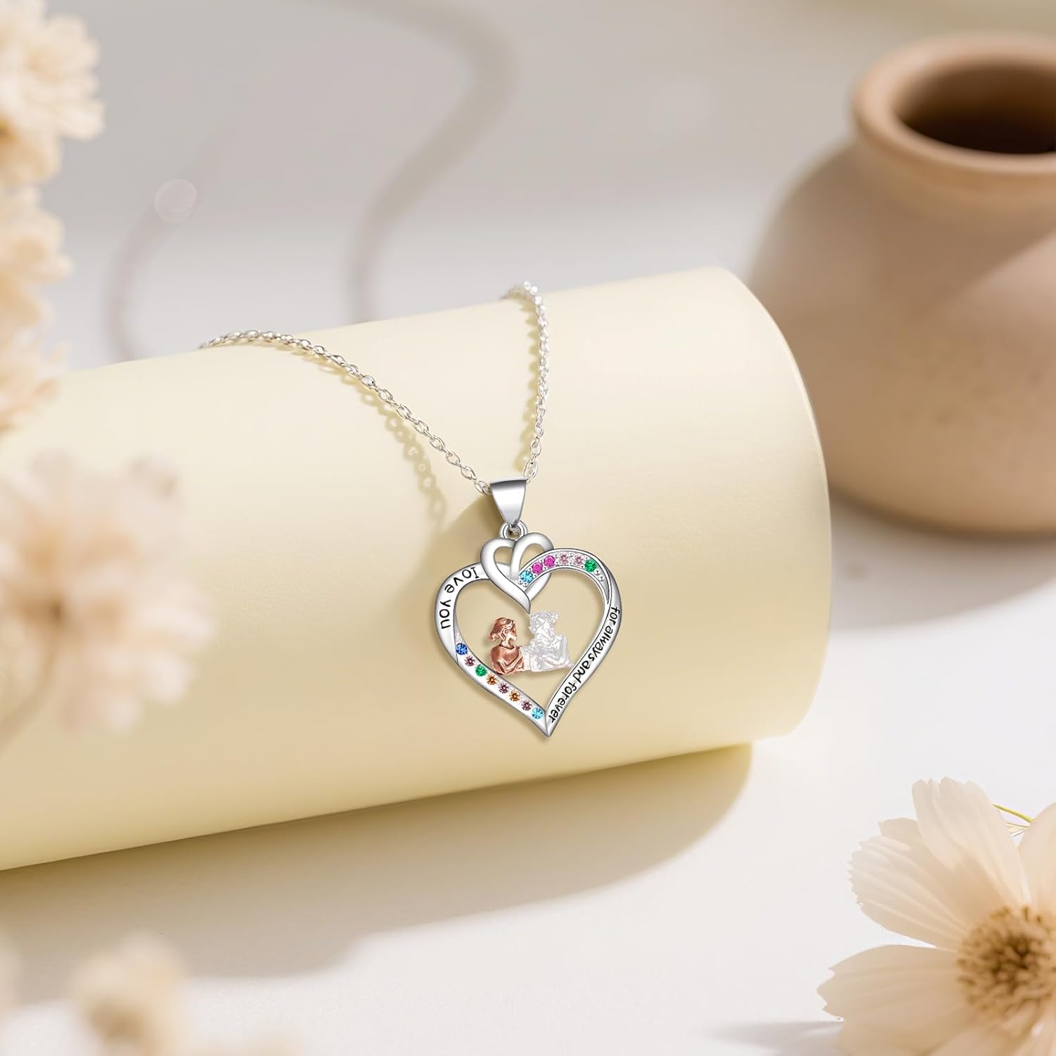 Infinity Heart Necklace - Birthday Gifts for Grandma Granddaughter, Granddaughter Necklace Gifts from Grandma, Grandmother Christmas Birthday Gift from Granddaughter - Image 3